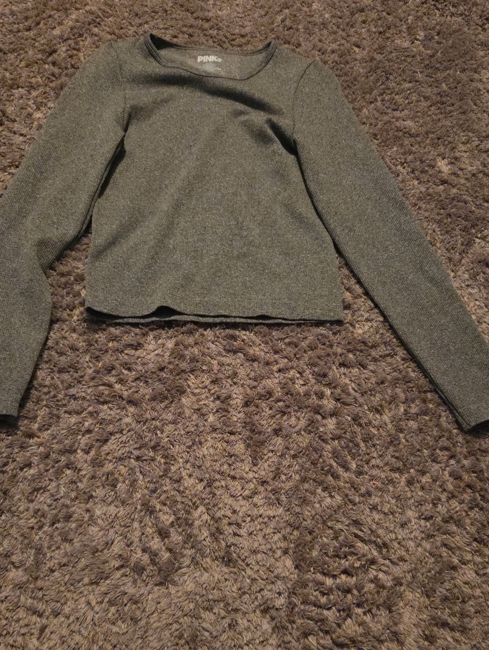 Gray Crew Neck Long Sleeve Sweater